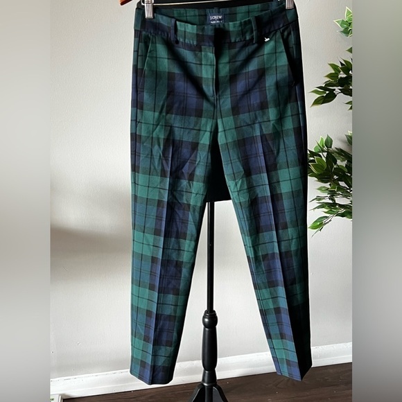 J.CREW Ruby Full Length Pants in Black Watch Tartan Plaid NWT Size 2 - Picture 2 of 7